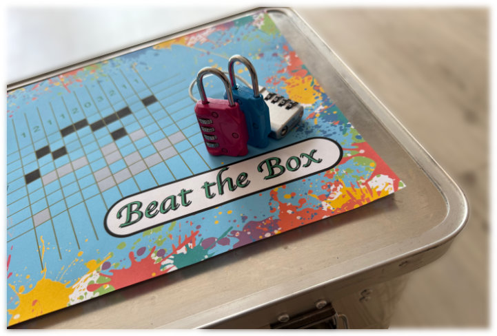 Beat the Box: Zahlenschlösser auf dem Deckel der Aluminiumbox